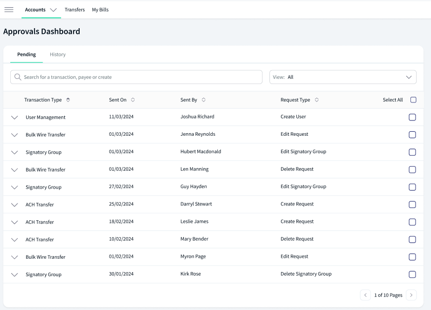 Approval Dashboard